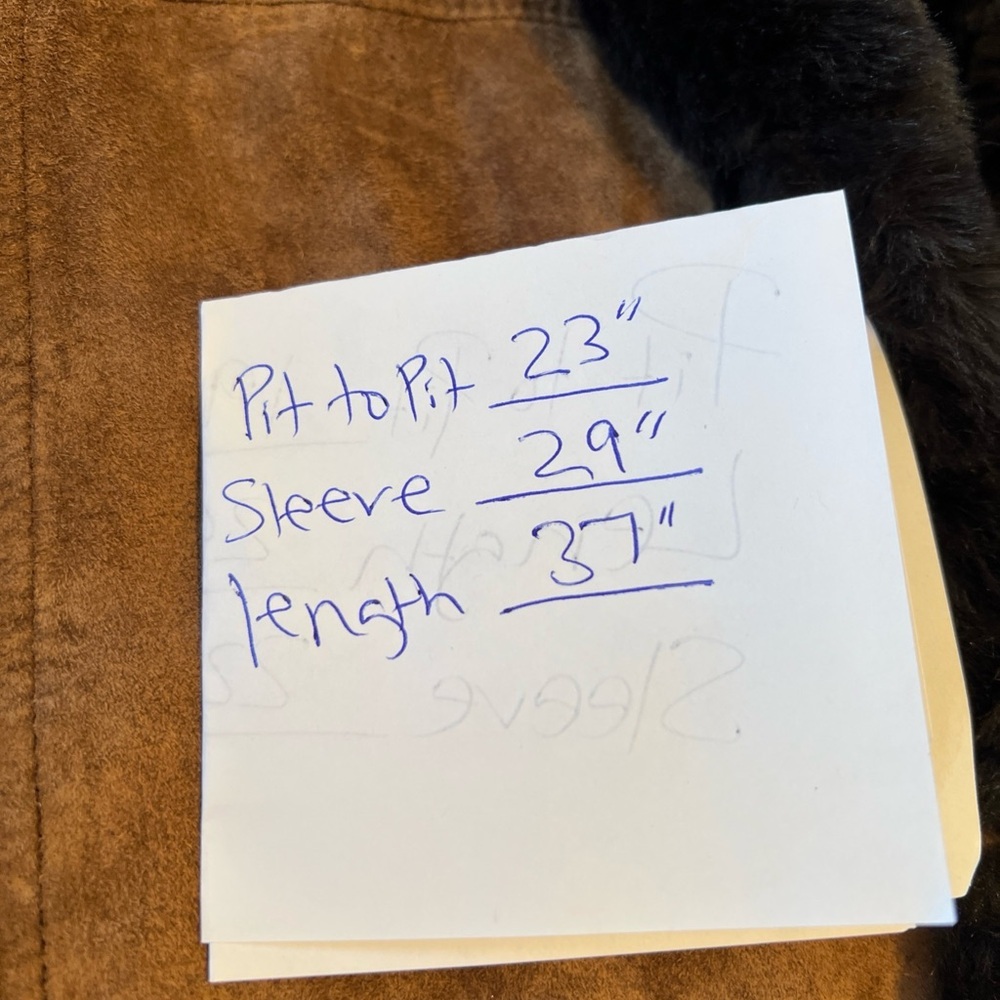 Mob wife phase 2 leather suede jacket size medium faux fur lining brown - Picture 11 of 11